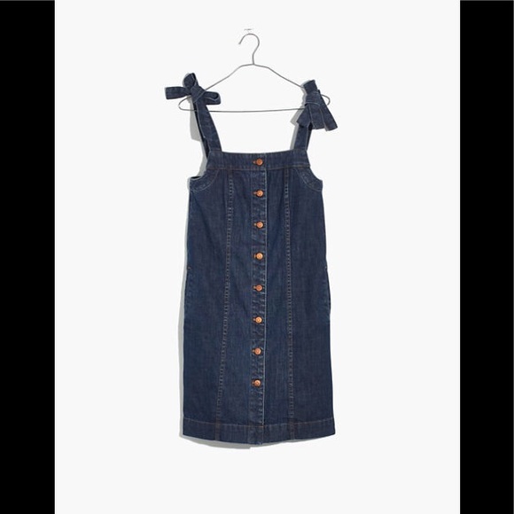 - Madewell Denim Tie-Strap Mini Dress - Picture 2 of 12